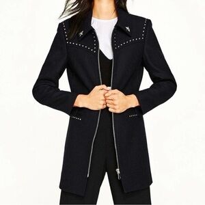 Zara Military Western Studded Wool Jacket Medium